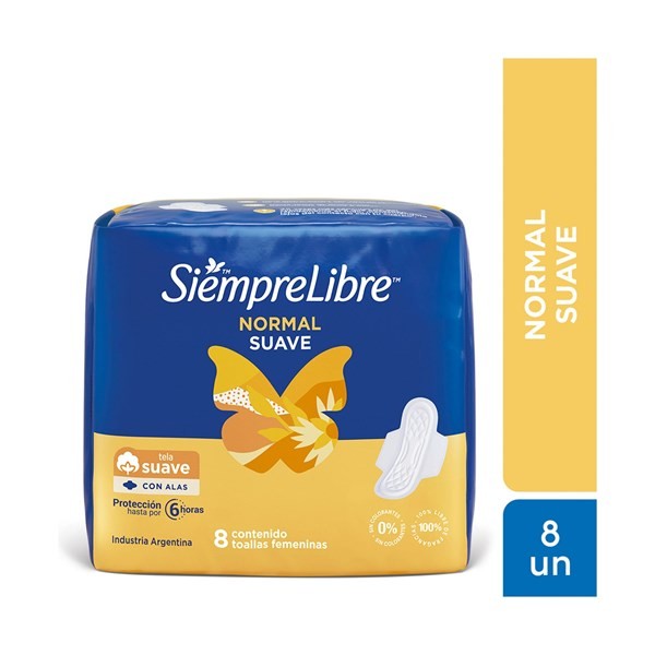 Toalla Femenina Siempre Libre Normal Suave Con Alas 8 Uni #1