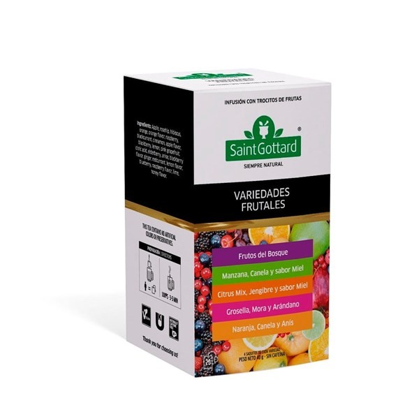Té Saint Gottard Variedades de Frutas x 20 Saquitos
