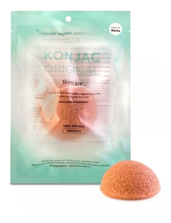 Konjac Esponja Facial Con Arcilla Rosa Francesa #1