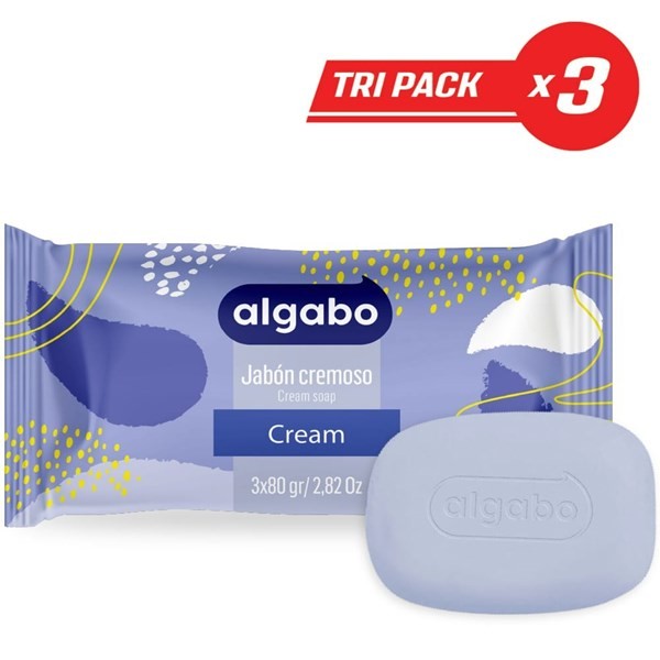 Algabo Jabón en Barra Cremoso Cream x 80 gr (3 Unidades) #1