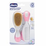 Chicco Cepillo Y Peine Cerda Natural Rosa #1