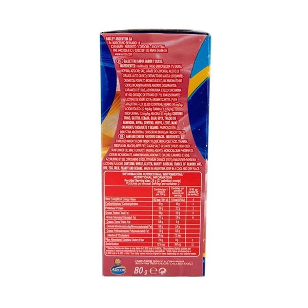 Galletitas Saladix Dúo Jamón Y Queso 80 gr alt
