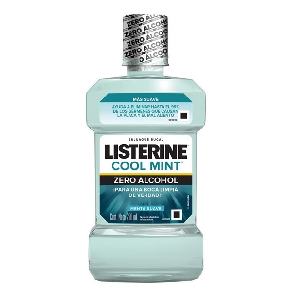 Enjuague Bucal Sin Alcohol Listerine Cool Mint Zero x 250 ml