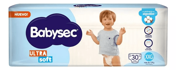 Babysec Pañales Descartables Ultra Soft Xxg 30 Unidades Talle Xxg alt