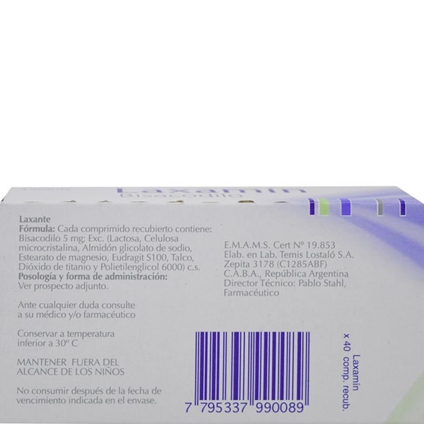 Laxamin Laxante | 40 comprimidos | Bisacodilo alt
