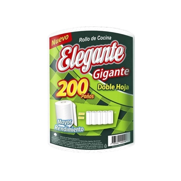 Rollo De Cocina Gigante Elegante 200 Paños X 1 U #1