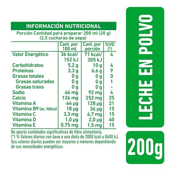Leche En Polvo Descremada La Serenisima 200 Gr alt