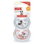 Set Chupete Nuk Trendline Mickey Mouse T1 Rojo/Gris x 2 un #1