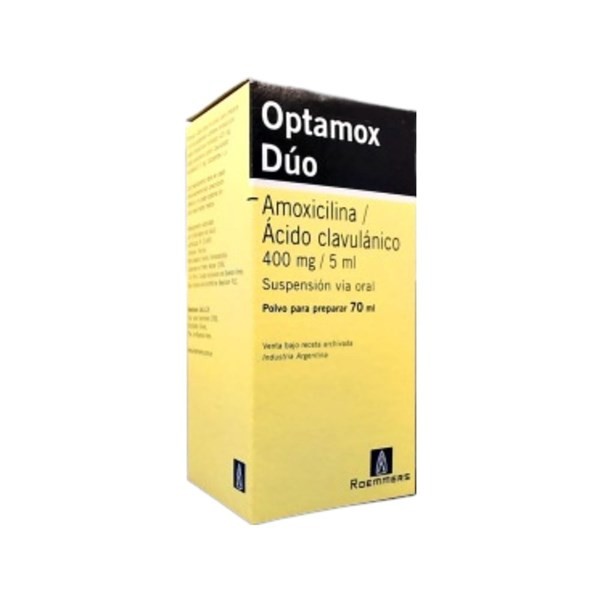Roemmers Optamox Duo Amoxicilina + Acido Clavulánico 400Mg / 5 ml Suspensión x 70 ml #1