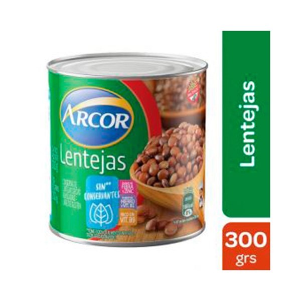 Lentejas Secas Remojadas Arcor en Lata 300 g. #1