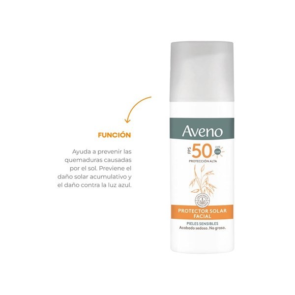 Protector Solar Aveno FPS 50 Crema Fluida Facial 50g alt