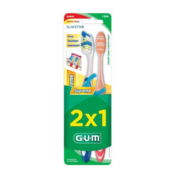 Gum Cepillo Dental Supreme 1394 Suave 2x1 #1