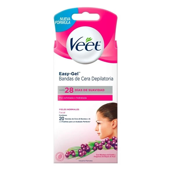 Veet Bandas Depilatorias Faciales Piel Normal (20 Unidades)