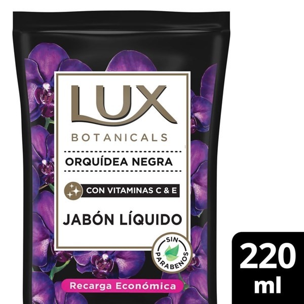 Jabón Líquido Lux Orquídea Negra Recarga Económica 220 Ml. #1