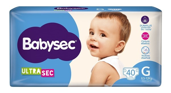 Babysec Ultra Sec Hiper Pack Pañales  grande 40 Unidades g #1