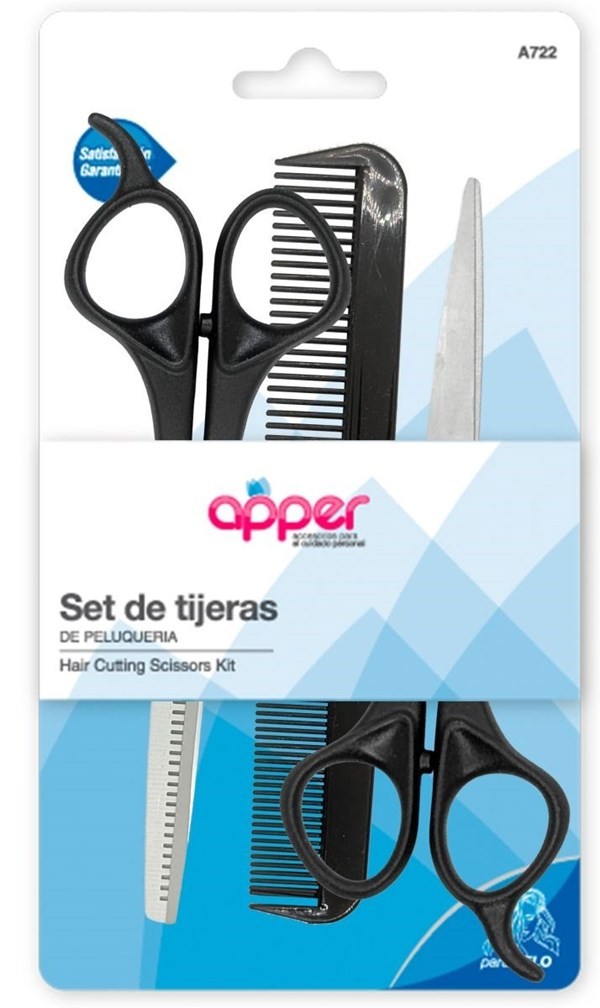 Apper Set Tijeras Peluqueria con Peine