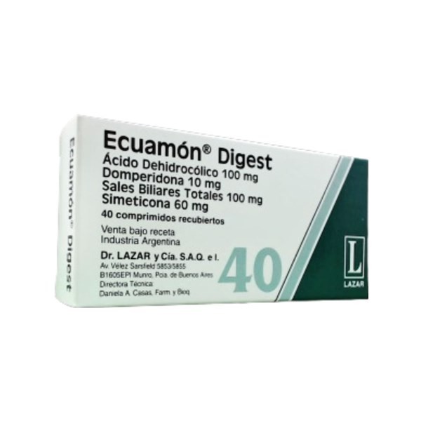Lazar Ecuamon Digest Dehidrocólico, C. + Asoc. x 40 Comp Recubiertos #1