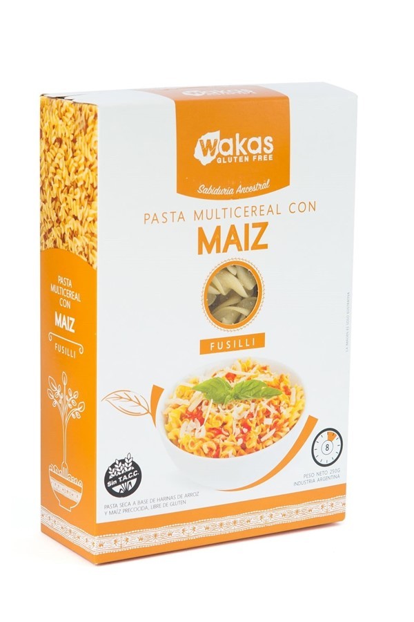Pasta Multicereal Wakas Con Maíz x 250 g #1