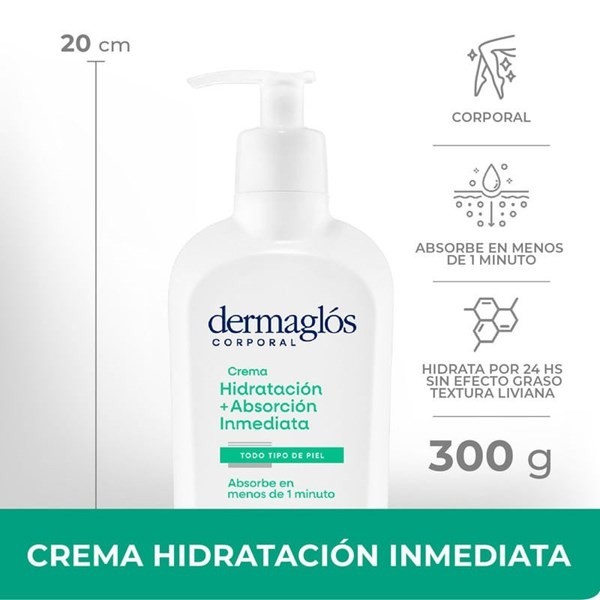 Crema Corporal Dermaglós Hidratación Absorción Inmediata 300ml alt