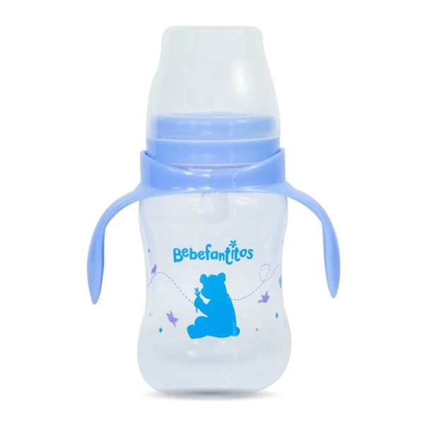 Bebefantitos Mamadera Boca Ancha Con Asas ? Tetina de Silicona ? 250 ml