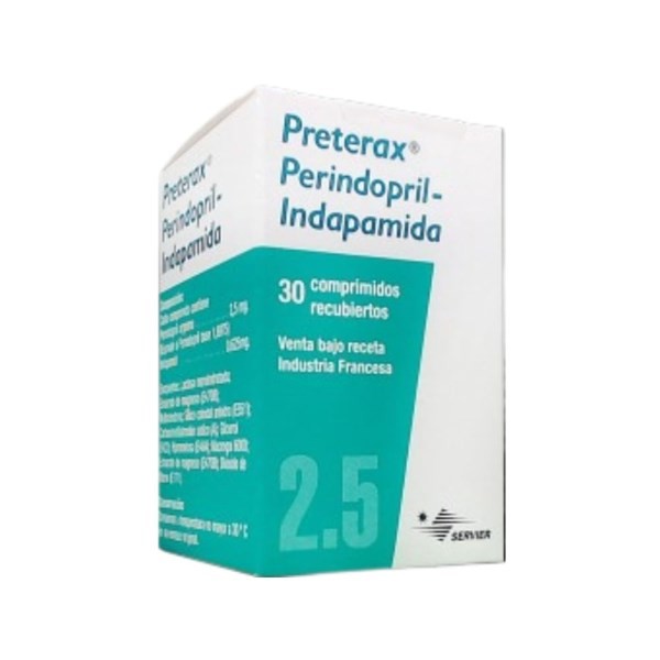 Servier Preterax Perindopril + Indapamida 2.5 / 0.625Mg x 30 Comp Recubiertos #1