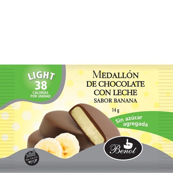 Medallón Benot de Chocolate Dietéticos Sabor Banana x 14 g #1