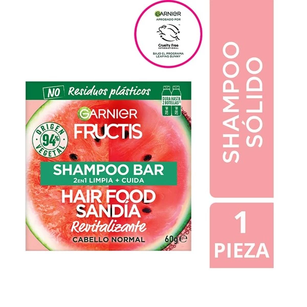 Fructis Shampoo Sólido Hair Food Sandia 60 gr