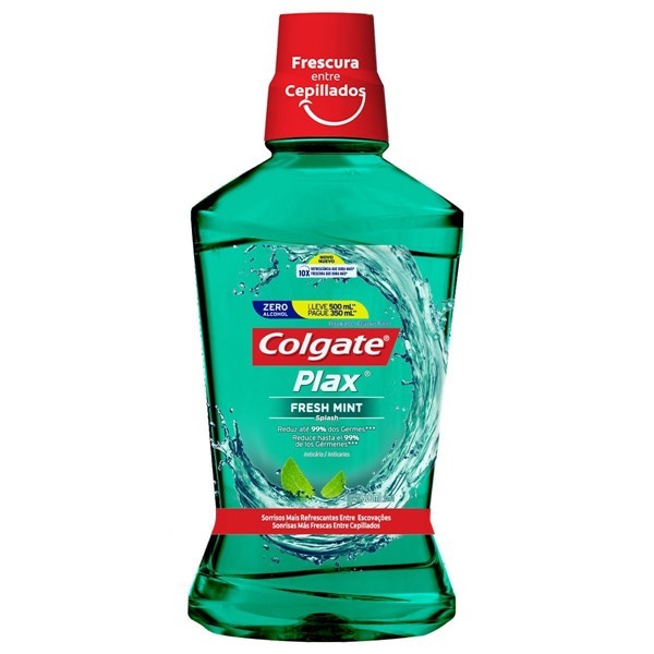 Colgate Enjuague Bucal Fresh Mint Promo (Lleve 500 ml Pague 350 ml)