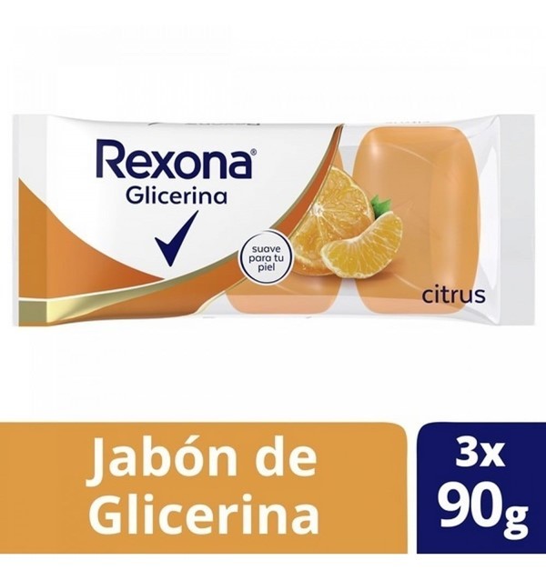 Jabón en Barra Rexona de Glicerina Citrus x 3 un x 90 g
