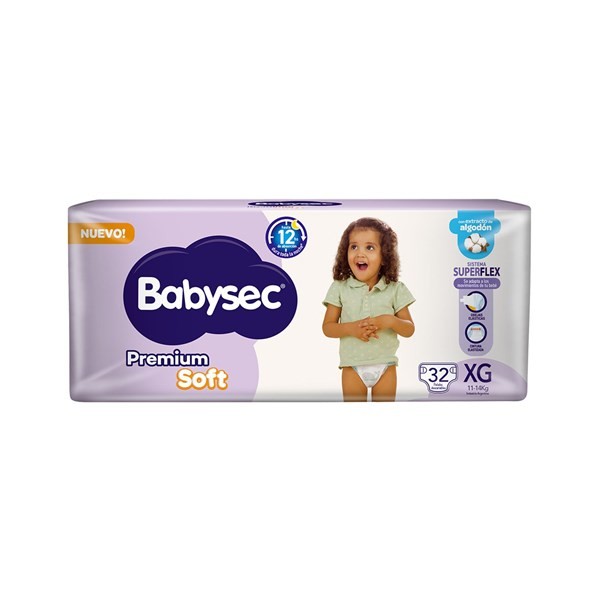 Pañal Talle Xg Babysec Premium 32 Uni #1