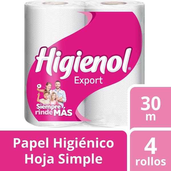 Higienol Papel Higiénico Export Hoja Simple 30 mt
