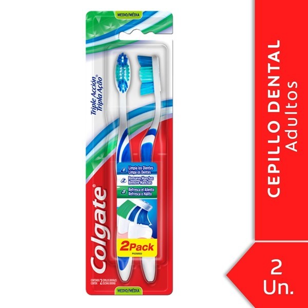 Colgate Cepillo Dental Triple Acción Medio 2 Unidades Promo Precio Especial