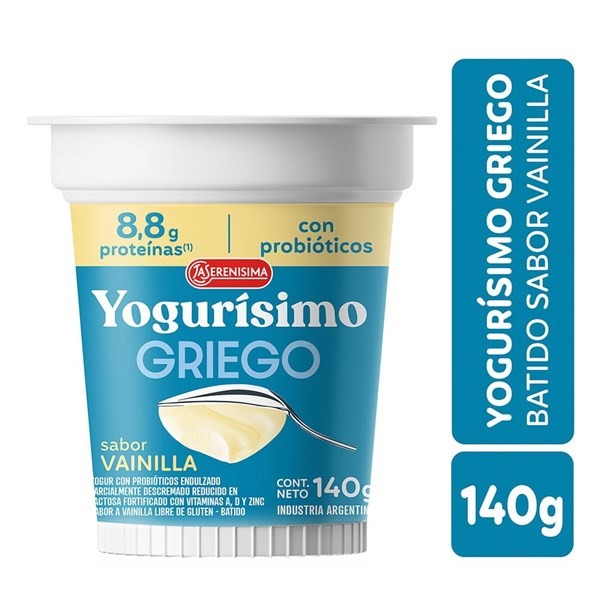 Yogur Griego Batido Vainilla x 140 grs Yogurisimo