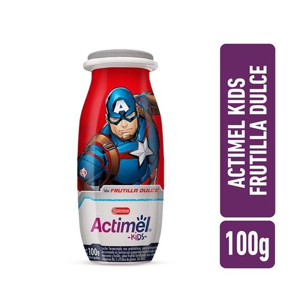 Leche Fermantada Frutal Actimel Kids Marvel  100 g. #1