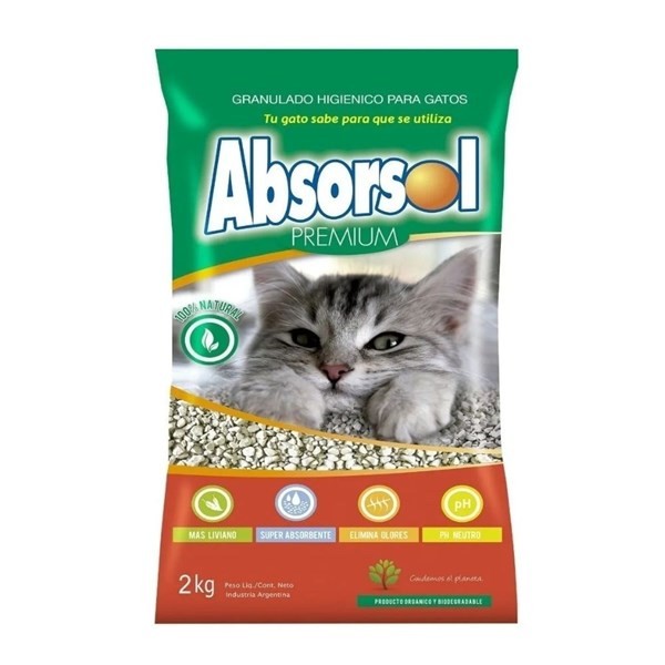 Piedras Sanitarias Para Gato Absorsol X2 Kg #1