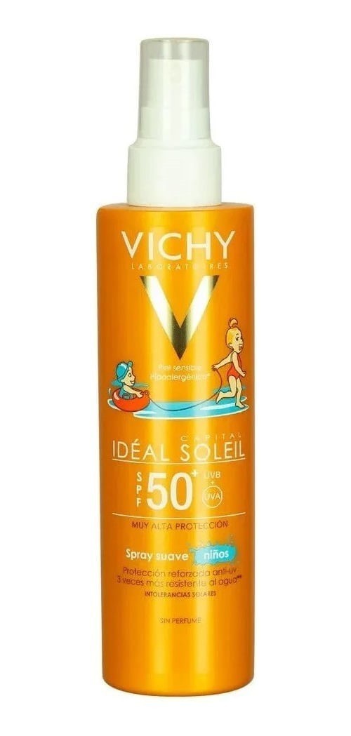 Protector Solar Vichy Idéal Soleil Spray Suave Niños Rostro Y Cuerpo Fps 50+ x 200 ml