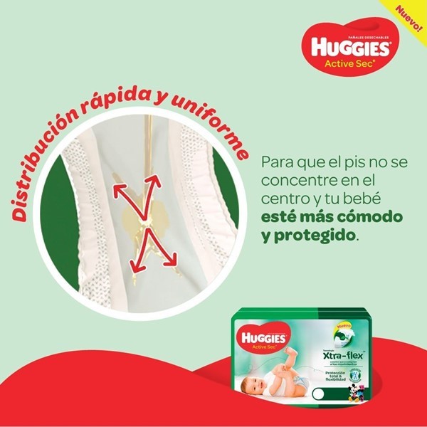 Huggies Pañales Active Sec Talle m (68 Unidades) alt