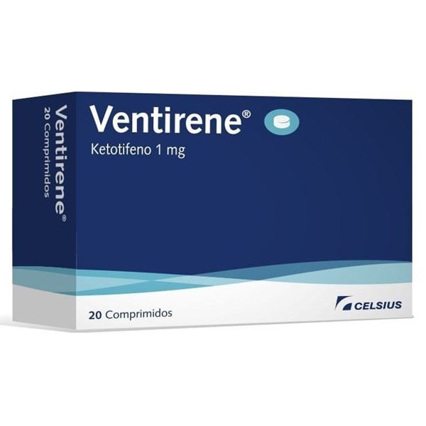 Ventirene 1 mg | 20 Comprimidos | Ketotifeno #1