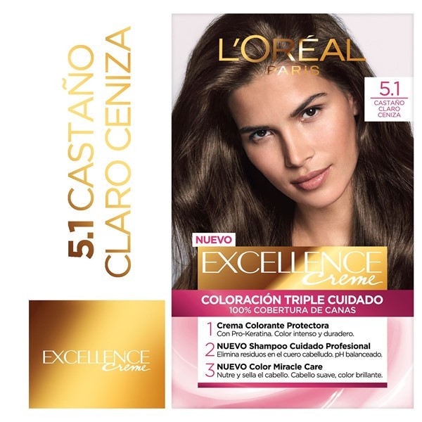 Excellence Kit de Coloracion Castaños 5.1 Castaño Claro Ceniza alt