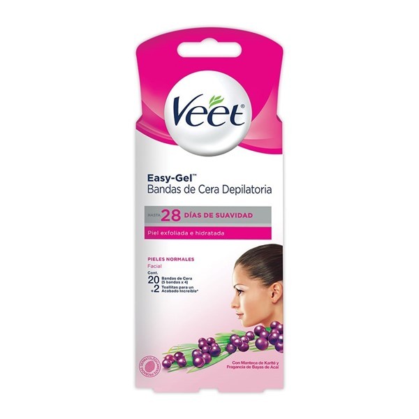 Veet Bandas Depilatorias Faciales Piel Normal (20 Unidades) alt
