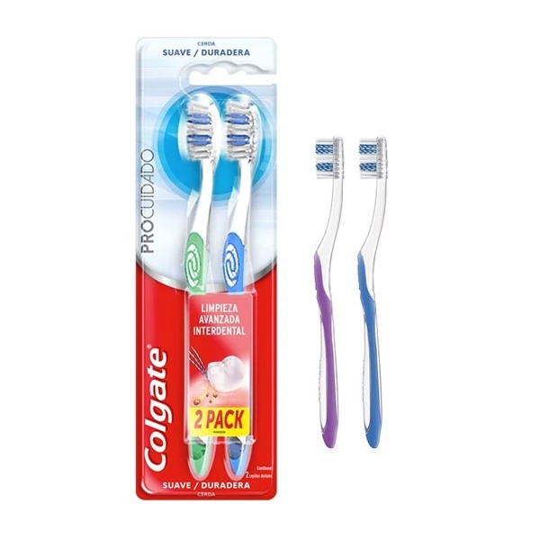 Colgate Cepillo Dental Pro Cuidado Suave Promo (2 Unidades) alt
