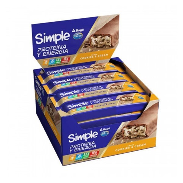 Simple Barras de Proteína Y Energía Sabor Cookies & Cream Por 16 Barritas alt
