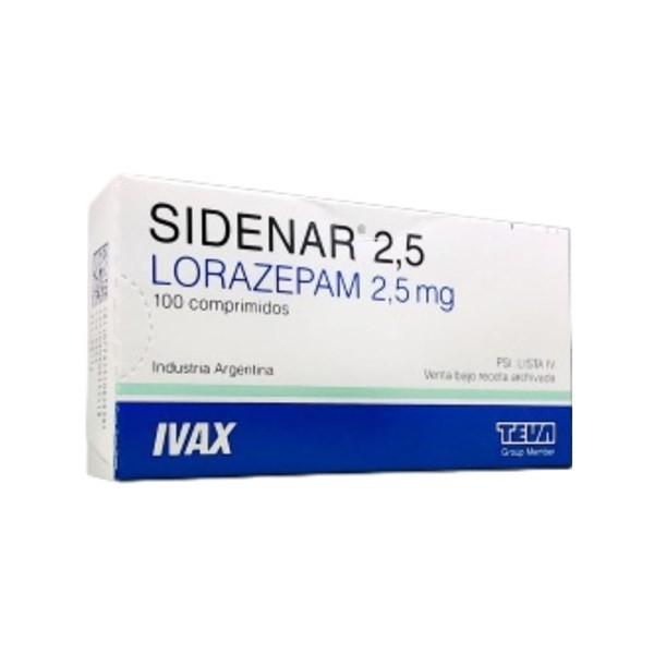 Teva Sidenar Lorazepam 2.5 Mg x 10 Comp0 #1