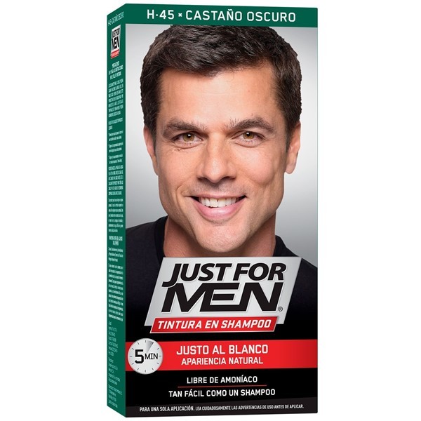 JUST FOR MEN Tintura En Shampoo Color Castaño Oscuro