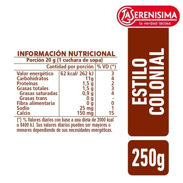 Dulce De Leche Colonial La Serenisima 250 Gr alt