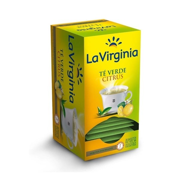 Té  La Virginia Verde Citrus En Saquitos 20 Un #1