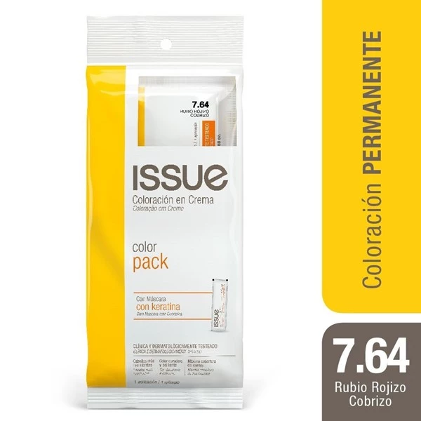 Issue Color Pack Keratina N°7.64 Rubio Rojizo Cobrizo 7.64 Rojo Intenso