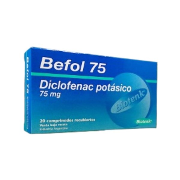 Biotenk Befol Diclofenac Potásico 75 Mg x 20 Comp Recubiertos