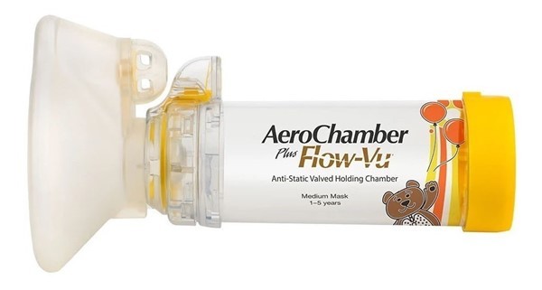 Glaxo Aerocamara Aerochamber Flow-Vu Mediana 1-5 Años (Amarilla)