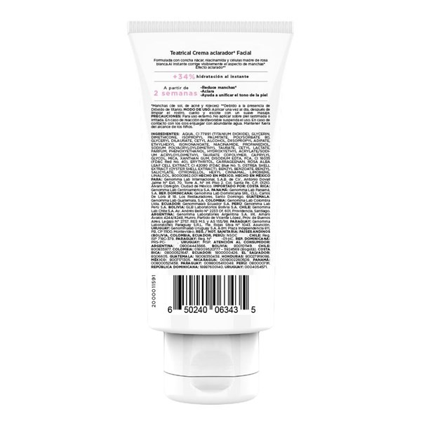 Crema Teatrical Aclaradora Facial x 75 ml alt
